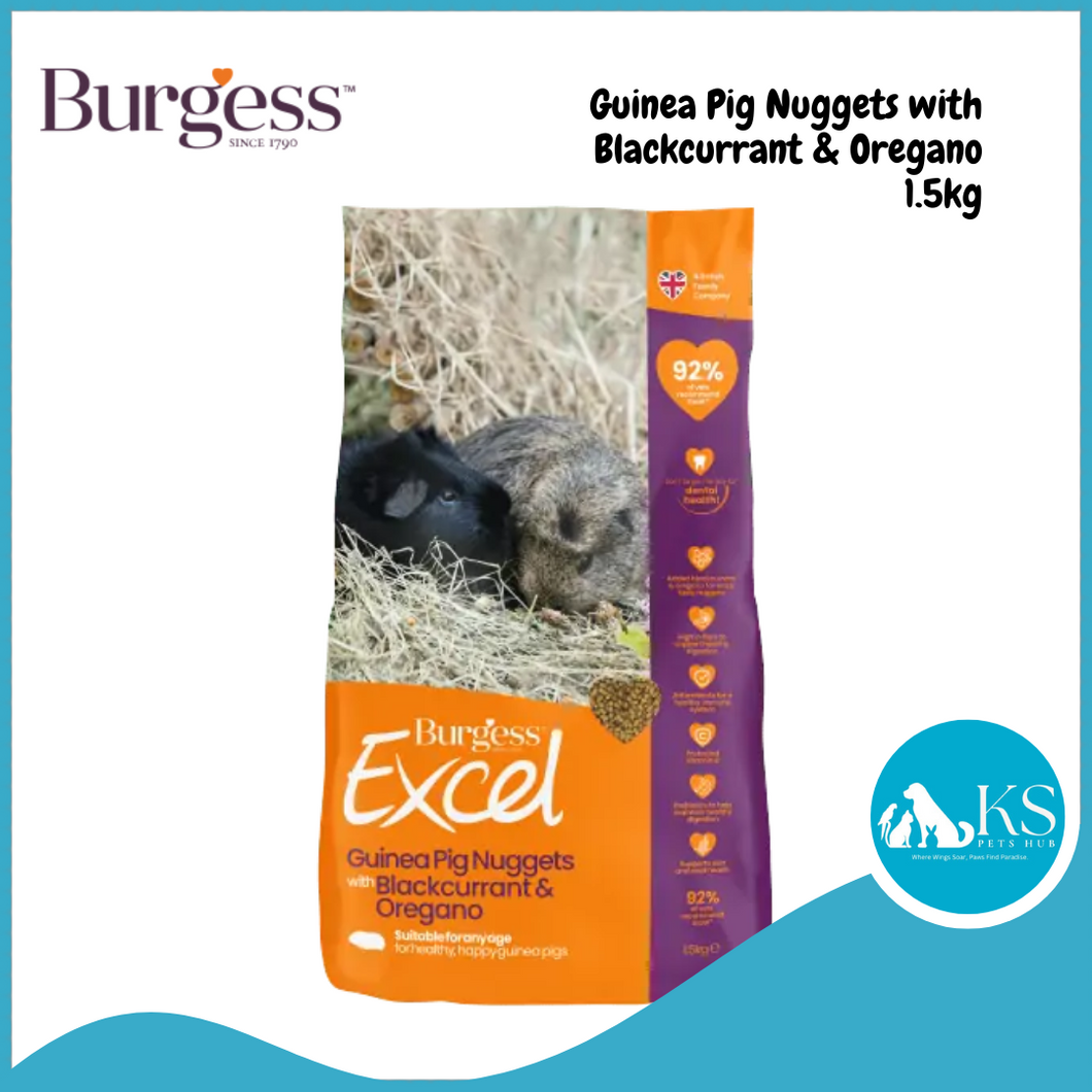 Burgess Excel Guinea Pig Nuggets with Blackcurrant & Oregano 1.5kg