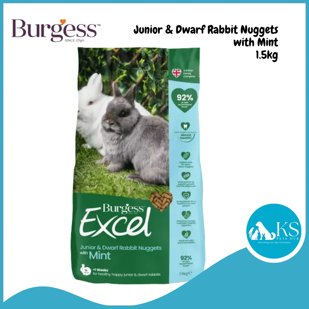 Burgess Excel Junior & Dwarf Rabbit Nuggets with Mint 2kg