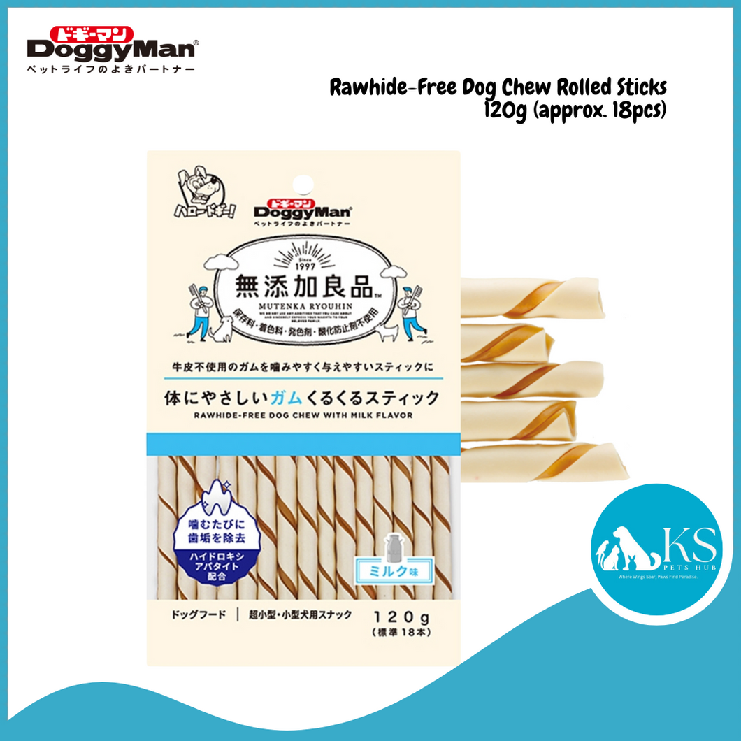 Doggyman Rawhide-Free Dog Chew Rolled Sticks 120g (approx. 18pcs)