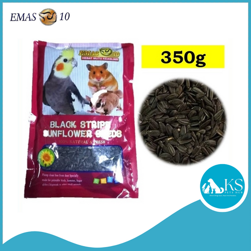 Emas 10 Small Black Sunflower Seed (350g) Bird Small Animal Feed