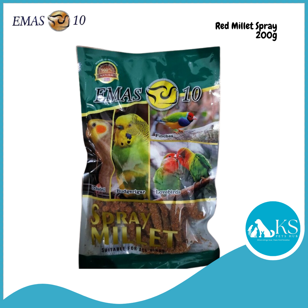 Emas 10 Red Millet Spray Seeds 200g Bird Treats