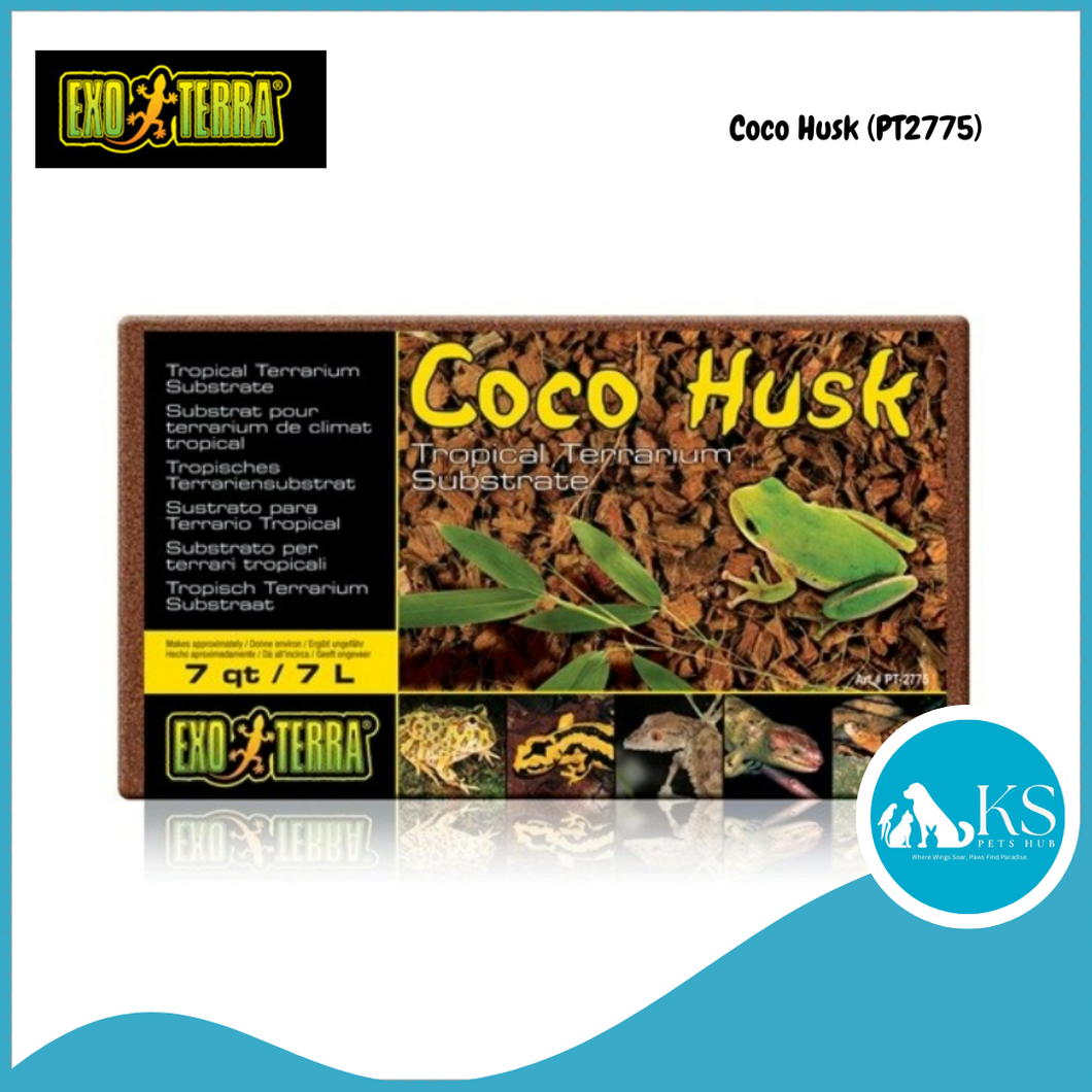 Exo Terra Coco Husk (Brick) / Tropical Terrarium Substrate 7L PT2775 Terrarium Bedding