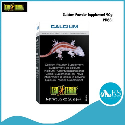 Exo Terra Calcium Powder Supplement 90g PT1851 Reptiles and Amphibians