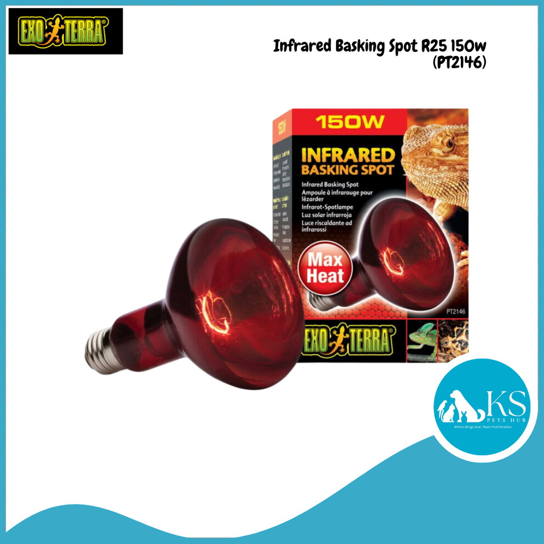 Exo Terra Infrared Basking Spot Lamp PT2146 - R30/150W Reptiles, Amphibians and Invertebrates