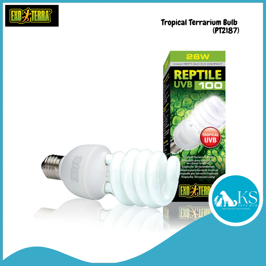 Exo Terra Reptile Tropical Terrarium Bulb UVB100 PT2187 25W (Europe) Reptiles, Amphibians and Invertebrates