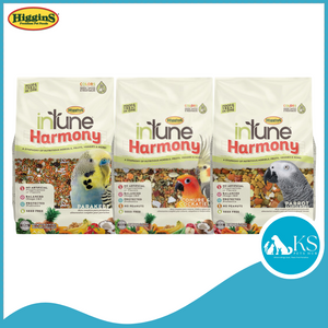 HigginS Intune Harmony Parakeet Conure & Cockatiel 2lb / Parrot & Large Birds 3lb Bird Feed