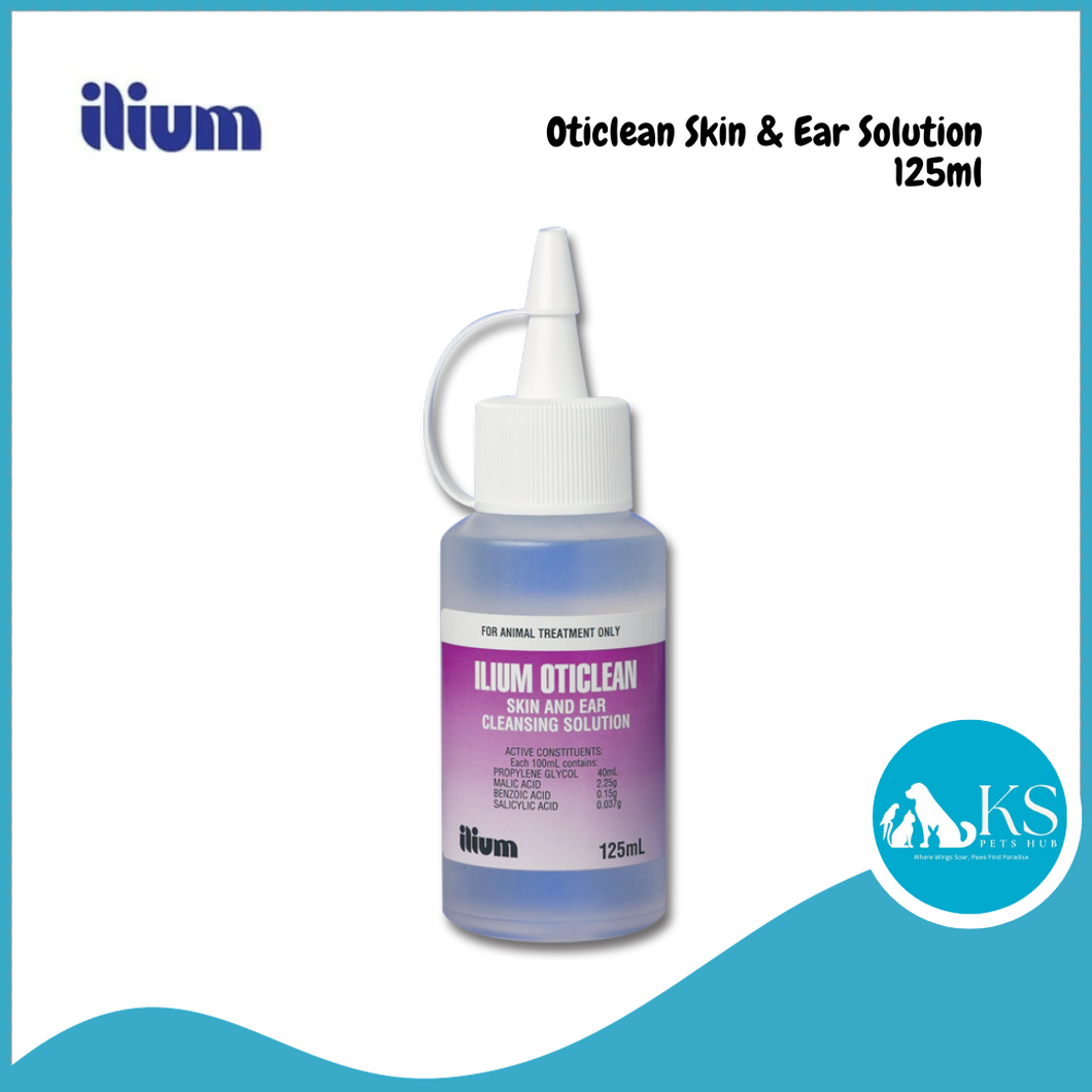 [Discountinued] Ilium Oticlean Skin & Ear Solution Nozzle 125mL/500mL For Cats Dogs