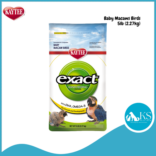 Kaytee Exact Hand Feeding for Baby Macaws Birds 5lb (2.27kg) Bird Feed