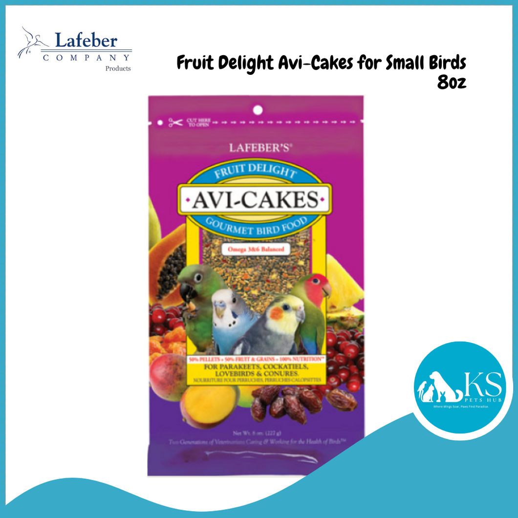 Lafeber Fruit Delight Avi-Cakes for Small Birds 8oz