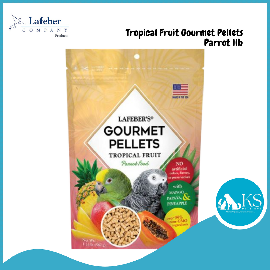 Lafeber Parrot Tropical Fruit Gourmet Pellets 1.25lb/4lb Parrot Bird Food Diet
