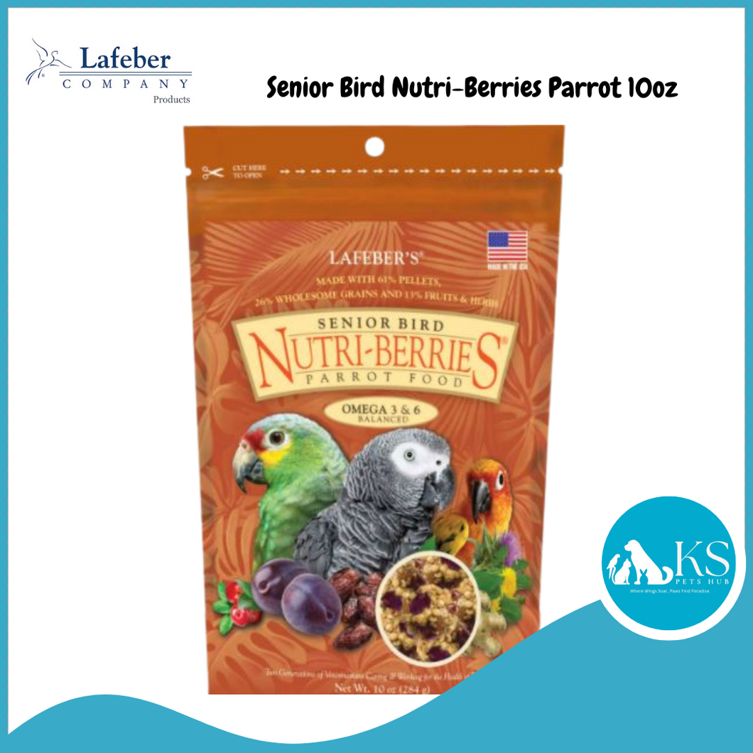 Lafeber Senior Bird Nutri-Berries for Parrot 10oz Parrot Bird Food Diet
