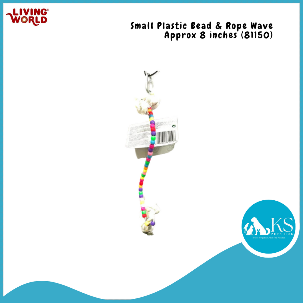 Living World Small Plastic Bead & Rope Wave For Birds