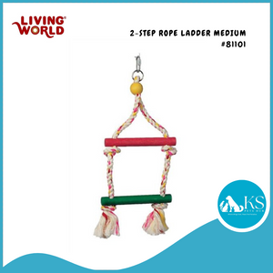 Living World Junglewood Bird Toy #81101 - 2-Step Rope Ladder Medium