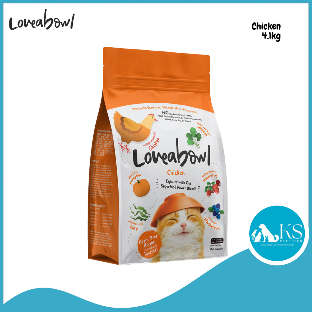 [ 4.1kg ] Loveabowl Grain Free Dry Cat Food (Chicken & Snow Crab), (Herring, Salmon, Lobster), (Chicken), (Salmon)