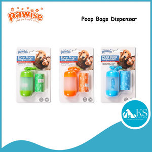Pawise Poop Bag Dispenser 20 Sheets - Green Orange Blue