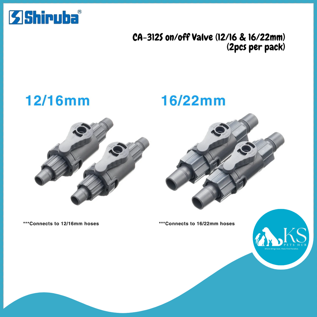 SHIRUBA CA-312S on/off Replacment Valve (12/16 & 16/22mm - 2pcs per pack) Fish & Aquatic