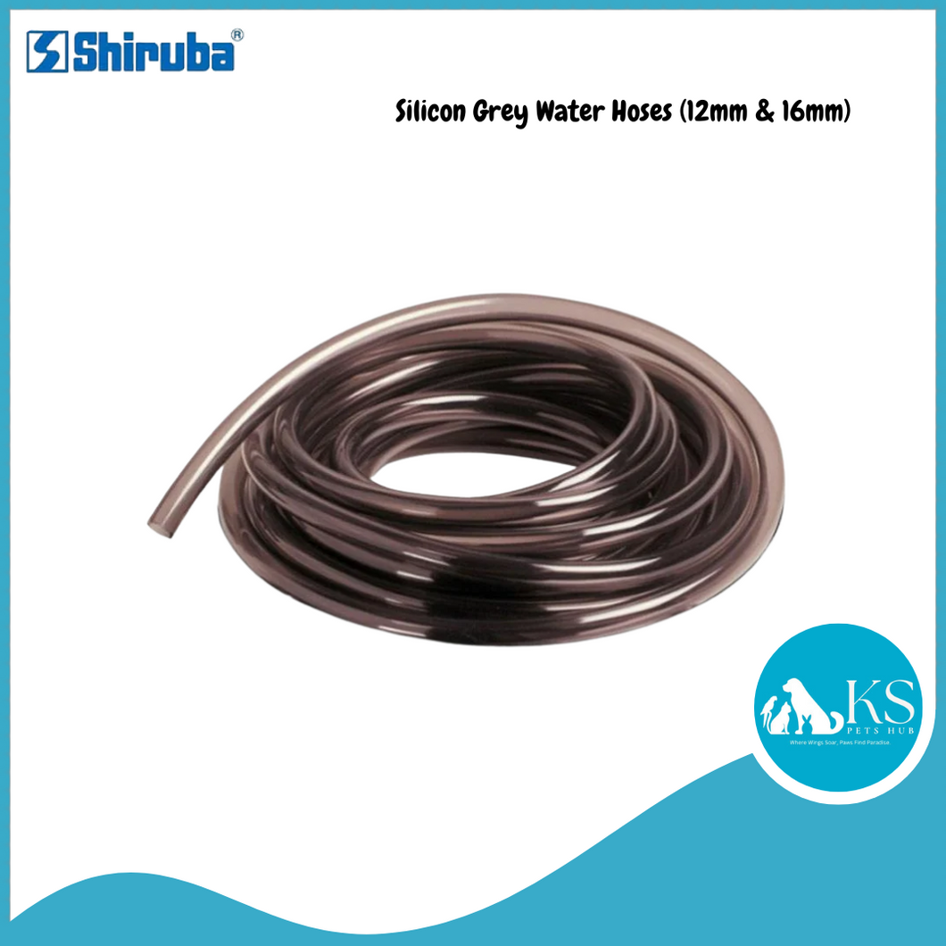 SHIRUBA Silicon Grey Water Hoses (12mm & 16mm) Fish & Aquatic