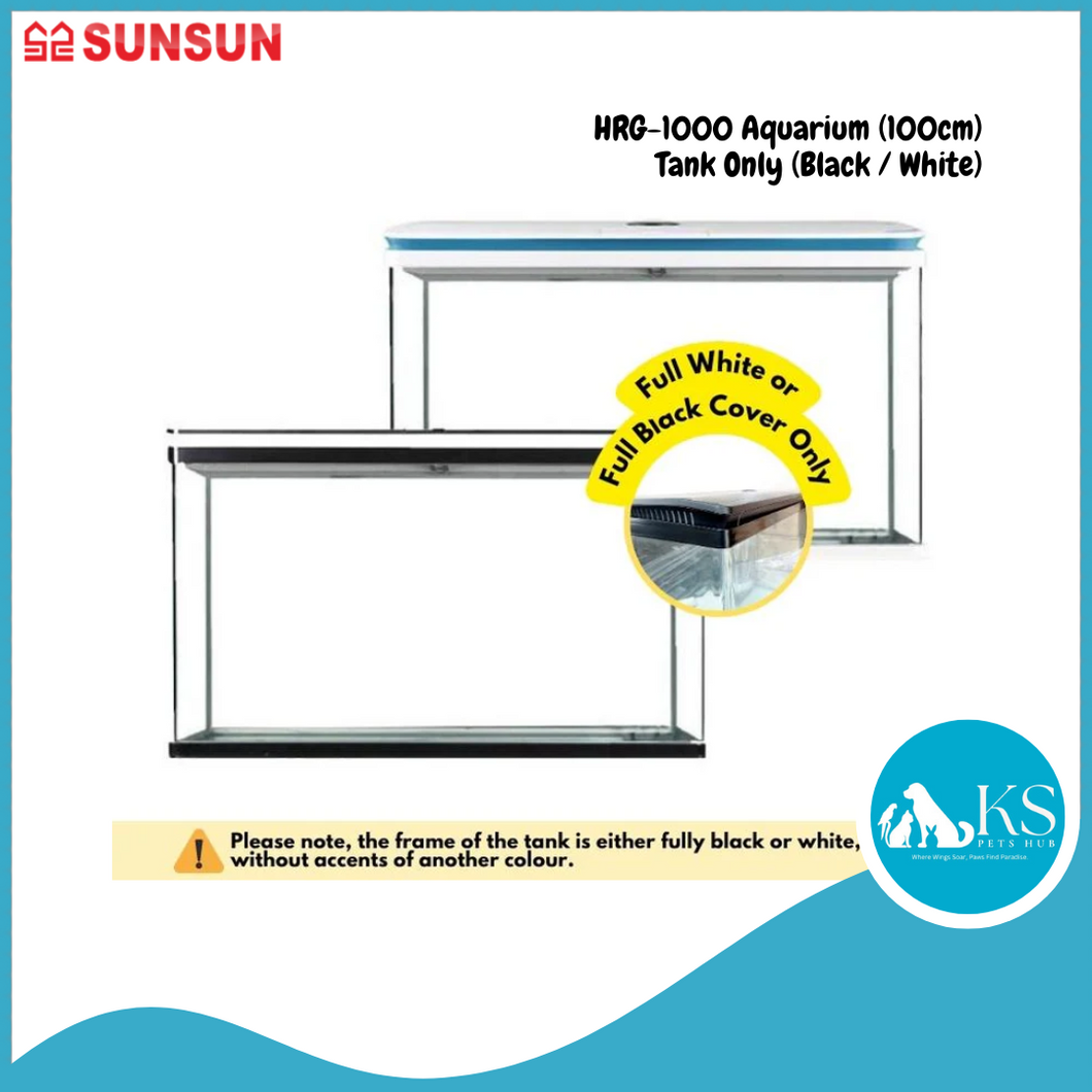 SUNSUN HRG-1000 Aquarium (100cm) - Tank Only (Black / White) Fish & Aquatic