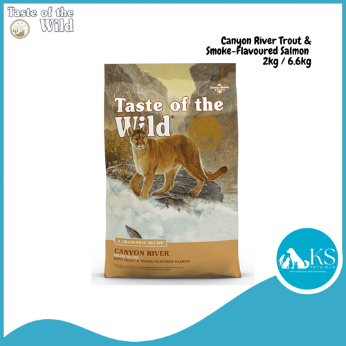 Taste of The Wild Canyon River Feline Cat Recipe with Trout & Smoke-Flavored Salmon 2kg / 6.6kg Cat Food