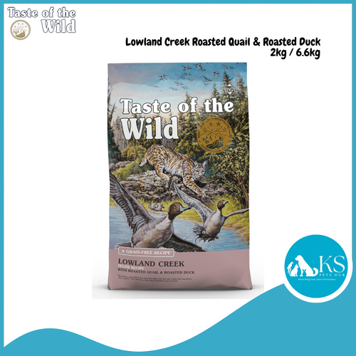 Taste of the Wild Lowland Creek Feline Cat Recipe with Roasted Quail & Roasted Duck 2kg / 6.6kg Cat Food