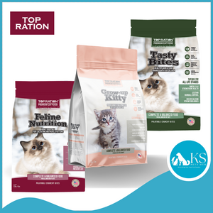 Top Ration Premium Dry Cat Food 1.8kg Kibbles Feline Nutrition Tasty Bites Grow-up Kitty