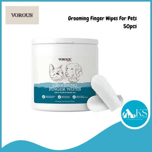 Vorous Wellness Grooming Finger Wipes For Pets 50pcs