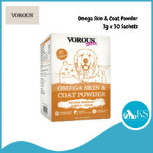 Load image into Gallery viewer, Vorous Wellness Omega Skin &amp; Coat/Hip &amp; Joint/ Bone &amp; Gut Powder 3g x 30 Sachets Cat &amp; Dog Health Supplements