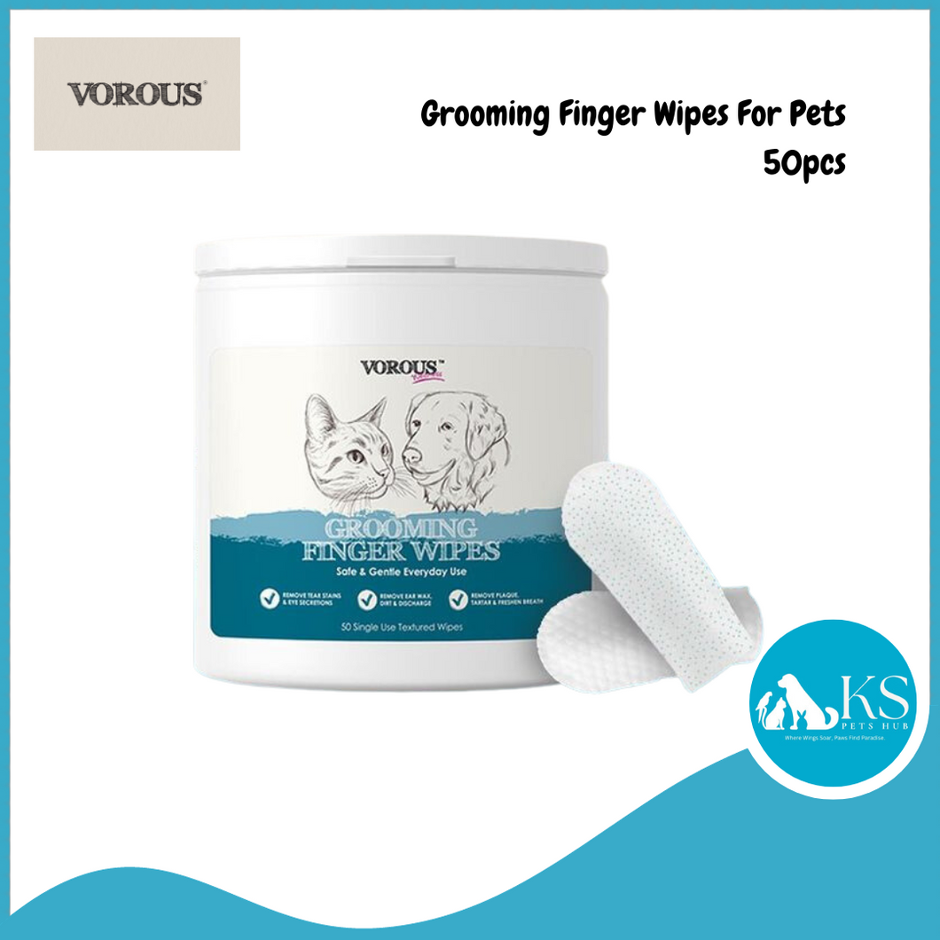 Vorous Wellness Grooming Finger Wipes For Pets 50pcs