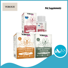 Load image into Gallery viewer, Vorous Wellness Omega Skin &amp; Coat/Hip &amp; Joint/ Bone &amp; Gut Powder 3g x 30 Sachets Cat &amp; Dog Health Supplements