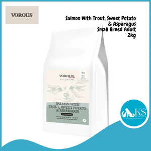 Vorous Recipe Salmon With Trout, Sweet Potato & Asparagus Small Breed Adult Dry Dog Food 2kg