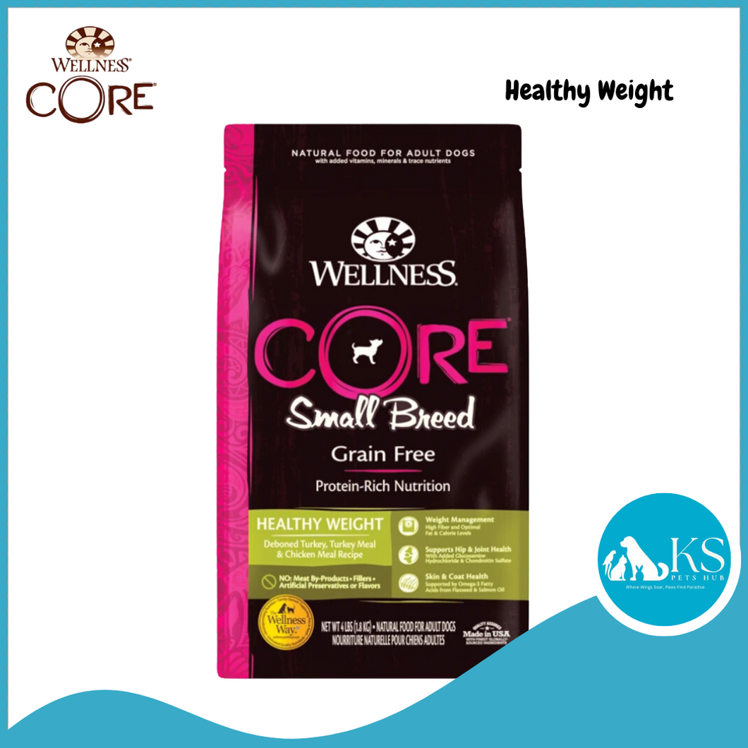 Wellness core small breed healthy clearance weight