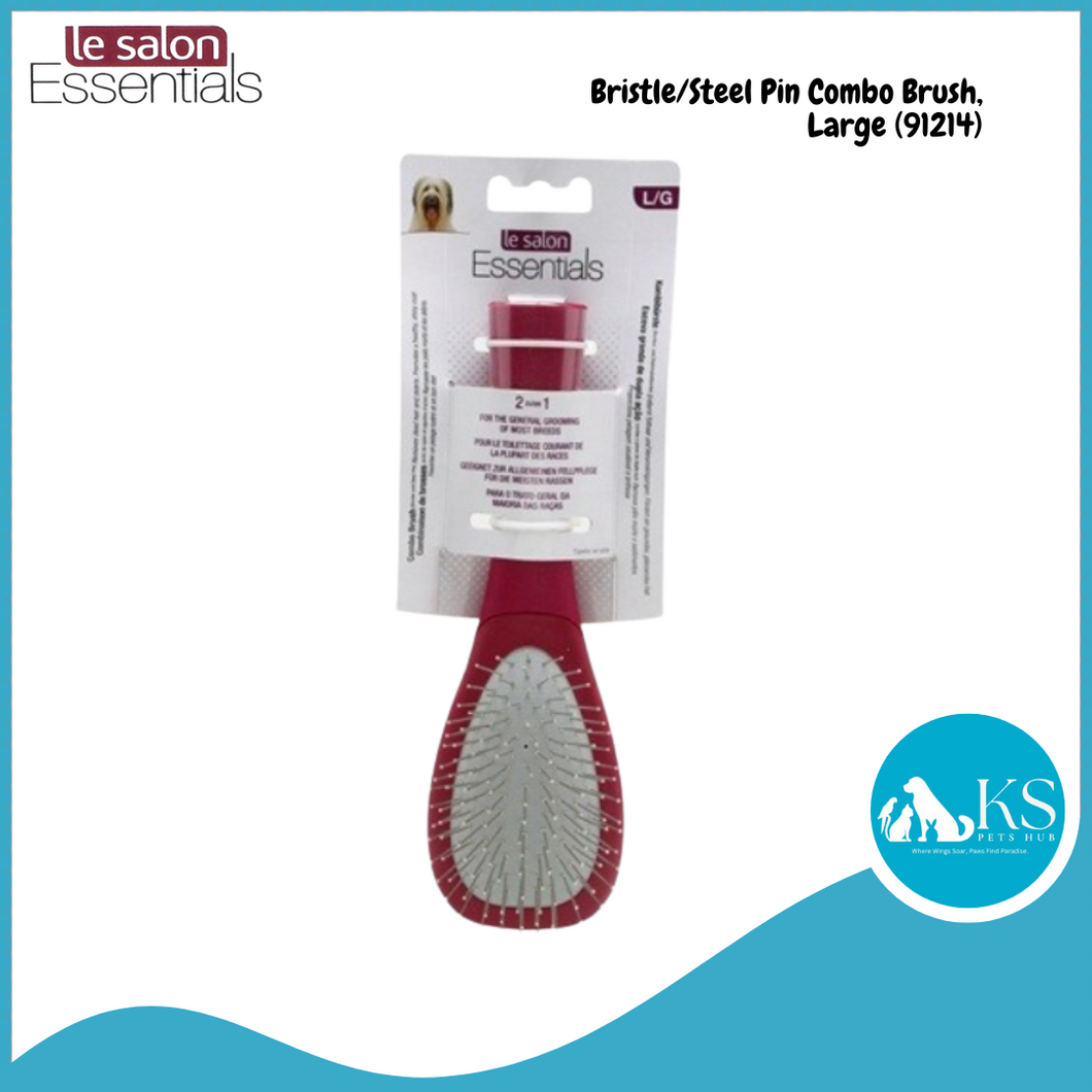Le Salon Essentials Dog Bristle/Steel Pin Combo Brush, Large #91214 Dog Grooming