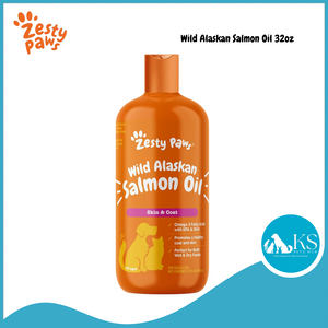 Zesty Paws Wild Alaskan Salmon Oil 32oz For Cats Dogs