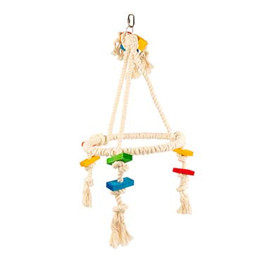 Laroy Duvo Parrot Bird Toy #11149 Colourful pyramid with cubes and rope Mixed colors 35x35x73cm