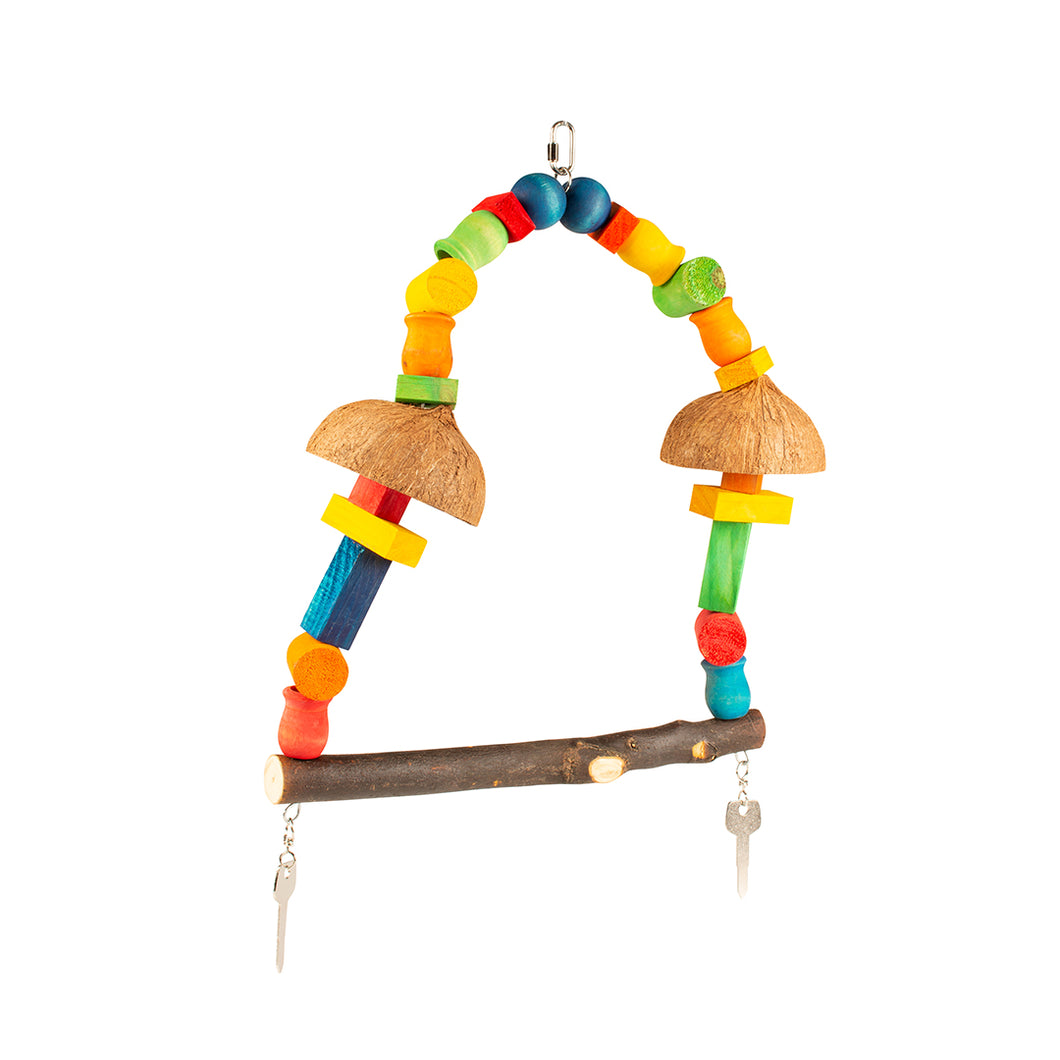 Laroy Duvo Parrot Bird Toy #11151 Colorful swing with cubes Mixed colors 12x45x45cm