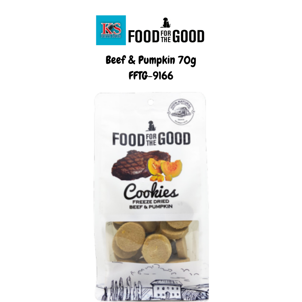 Food For The Good Cookies Freeze Dried Beef & Pumpkin 70g