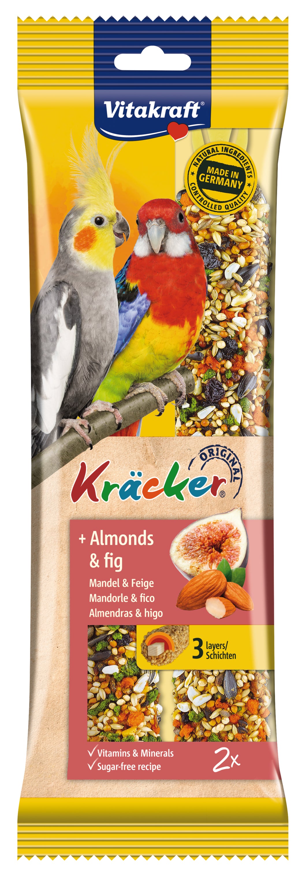 Vitakraft Birds Kräcker Original + Almond & Fig Cockatiel 2pcs