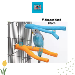 Parrot Bird Rough Textured Y-Shaped Straight Perch - 2 Size