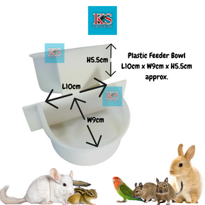 KSPH Plastic Feeder Water Bowl For Parrot Birds - White