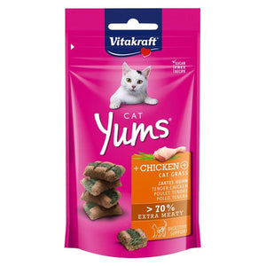 Vitakraft Cat Yums Chicken & Cat Grass Treats 40g