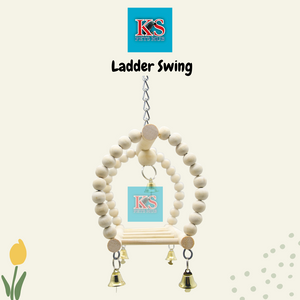 Wood Ladder Swing Pearl Balls in Natural Color For Parrot Bird Toys (KSPH0015)
