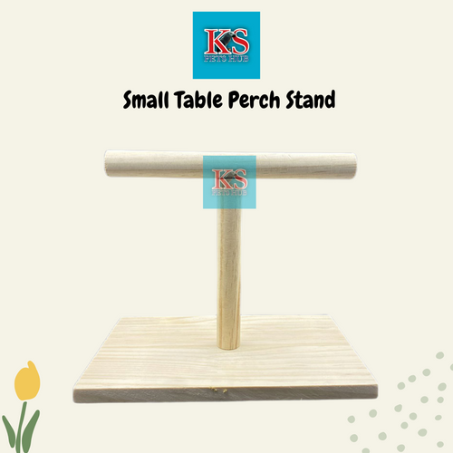 Small Table Top T-Perch Wood Table Perch Stand for Parrot Bird (KSPH0023)