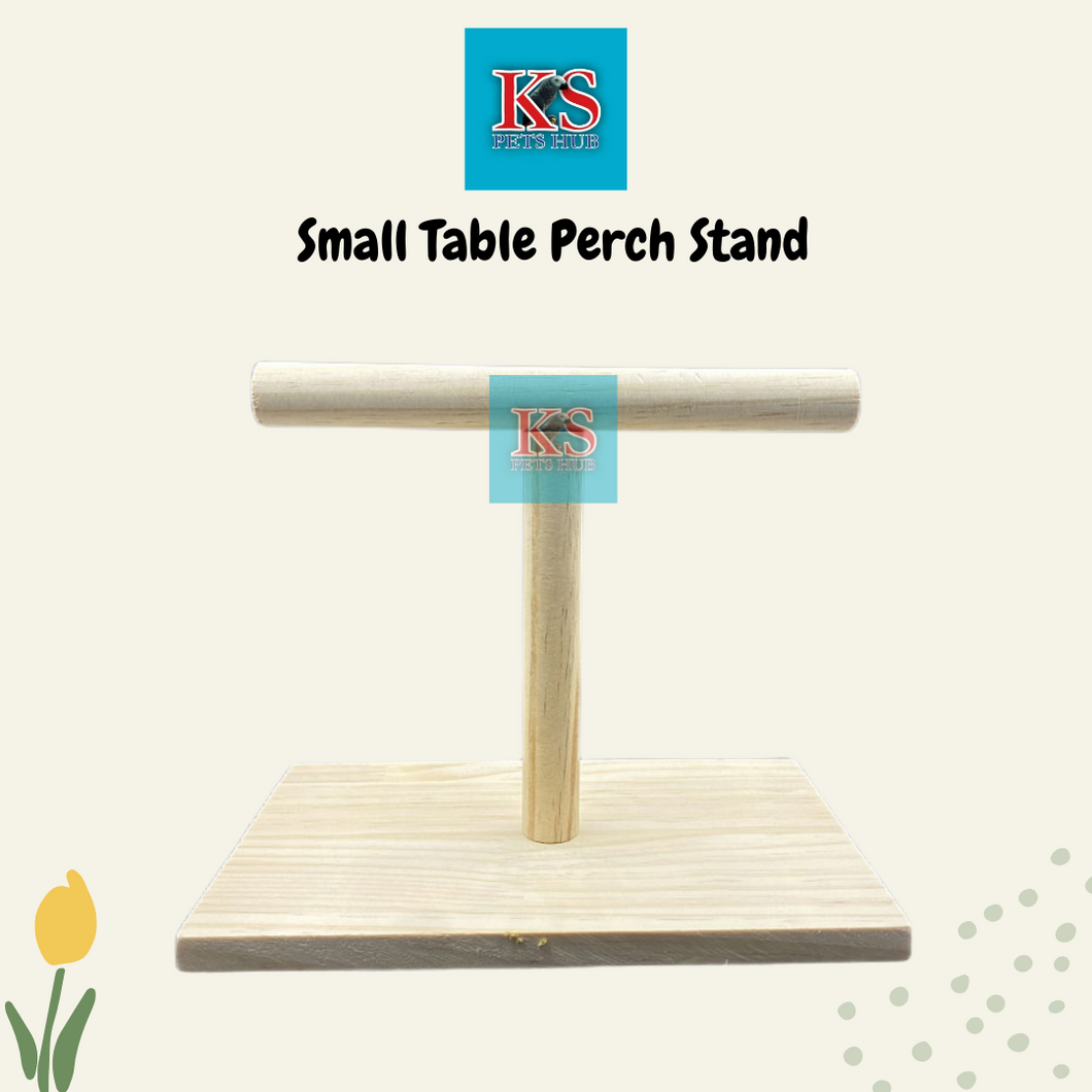 Small Table Top T-Perch Wood Table Perch Stand for Parrot Bird (KSPH0023)