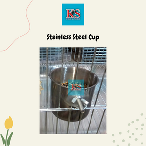KSPH Stainless Steel Cup For Parrot Bird Feed (KSPH0008)