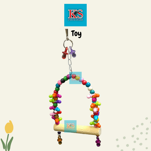 Hanging Sand Perch Pacifier Arch Swing Toy for Parrot Bird (KSPH0050)