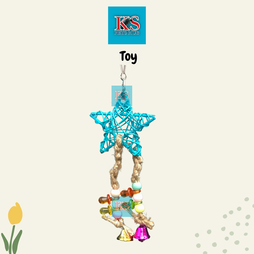 Hanging Twine Star Rope Toy for Parrot Bird (KSPH0062)
