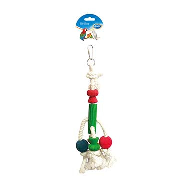 Laroy Bird Toy #4745012 Rope with Colorful Cubes 33cm