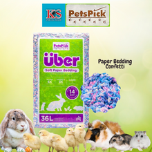 Load image into Gallery viewer, PETSPICK Uber Paper Bedding Confetti 36L for Small Animals