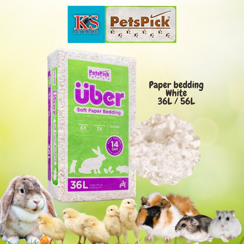 PETSPICK Uber Paper bedding White 36L / 56L for Small Animals