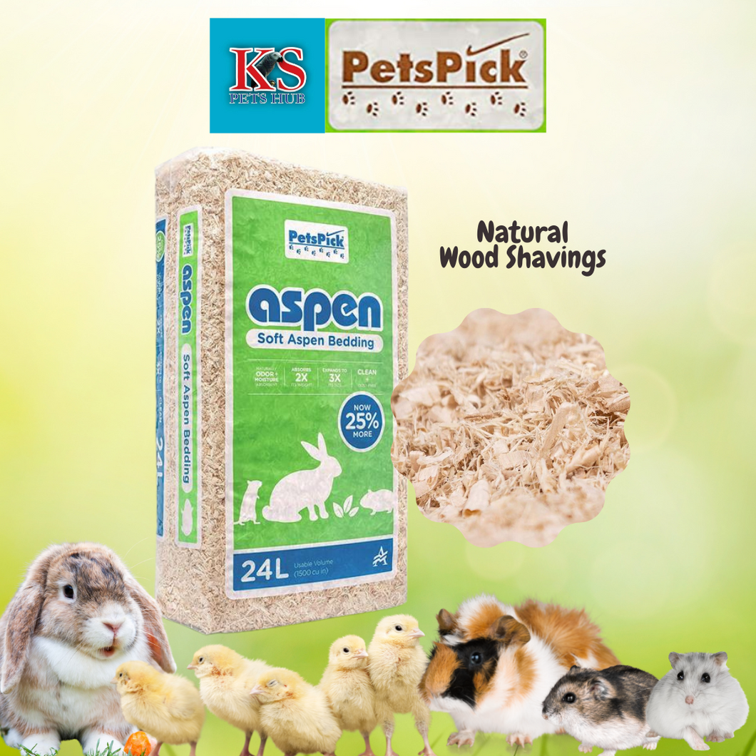PETSPICK Aspen 24L Wood Shaving Bedding for Small Animals